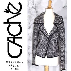 👌🏻 CACHÉ Black & White Tweed Jacket EUC Small